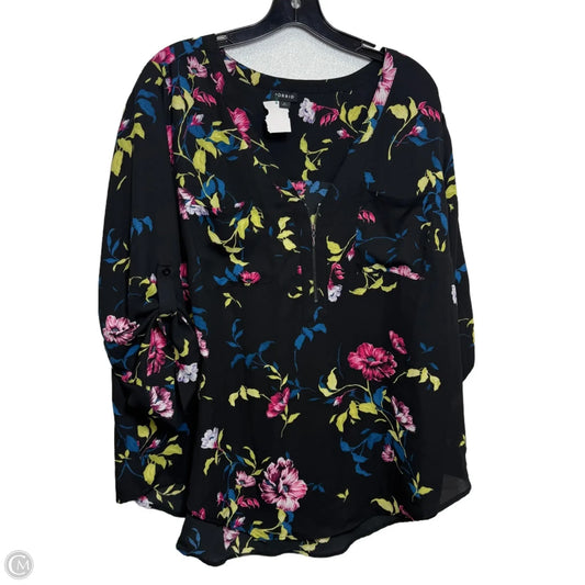 Top 3/4 Sleeve By Torrid In Floral Print, Size: Xl