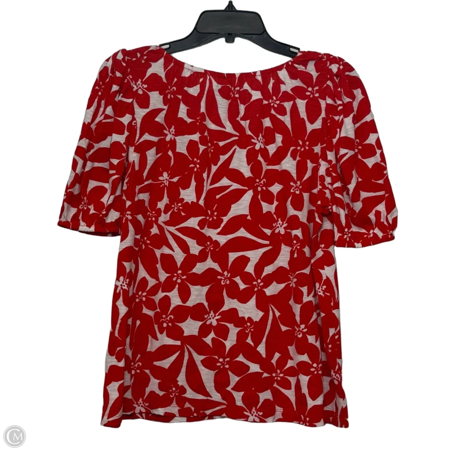Top Short Sleeve By Loft In Red, Size: M