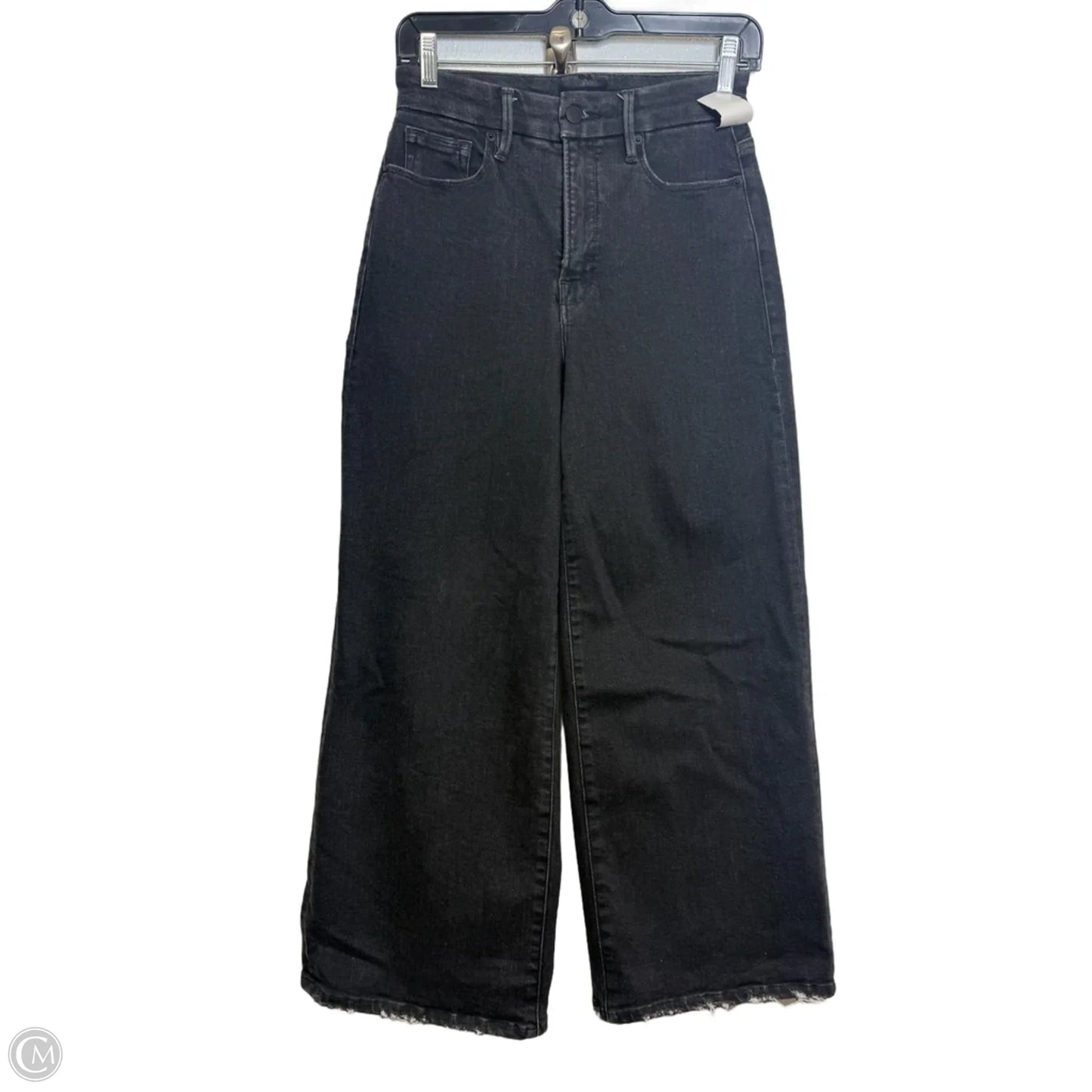 Jeans Wide Leg By Good American In Black, Size: 4