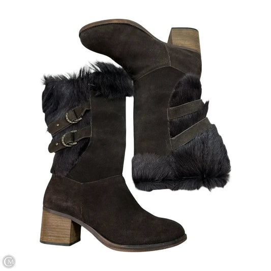 Boots Mid-calf Flats By Bearpaw In Brown, Size: 12