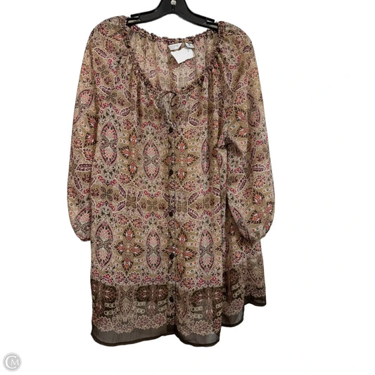 Top Long Sleeve By Liz Claiborne In Multi-colored, Size: 2x