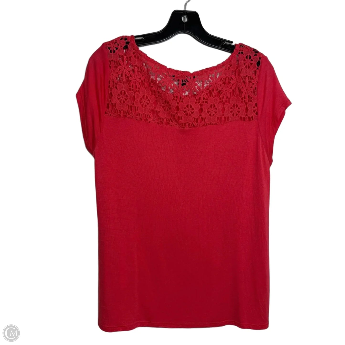 Top Short Sleeve By Cable And Gauge In Pink, Size: L