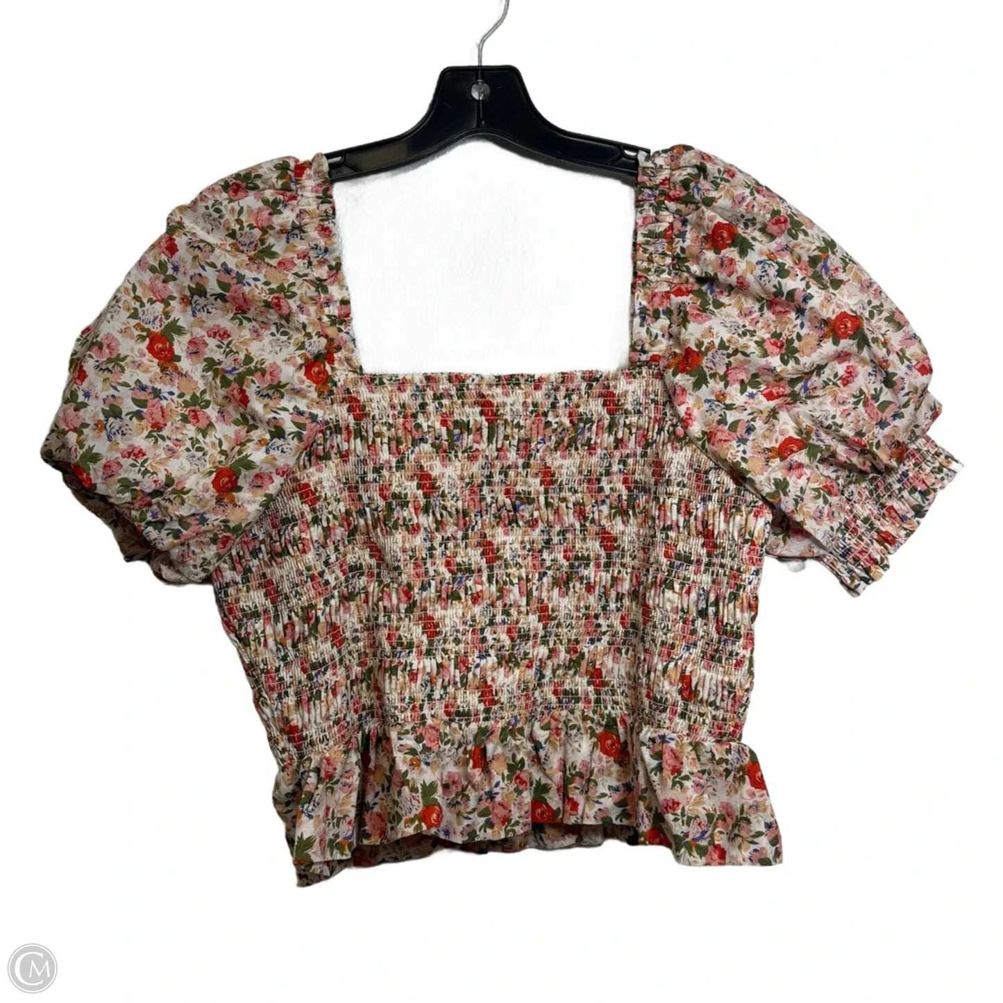 Top Short Sleeve By Vici In Floral Print, Size: L