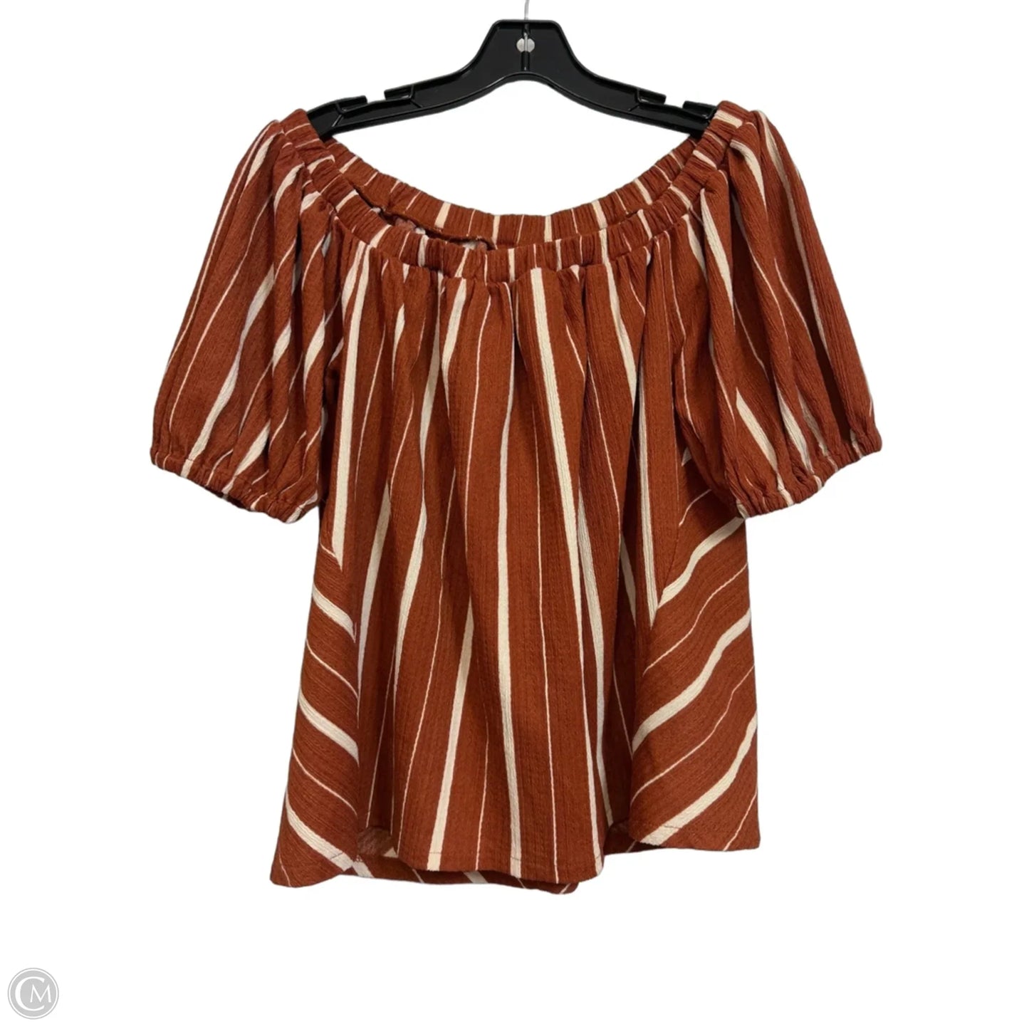 Top Short Sleeve By Anthropologie In Orange, Size: S