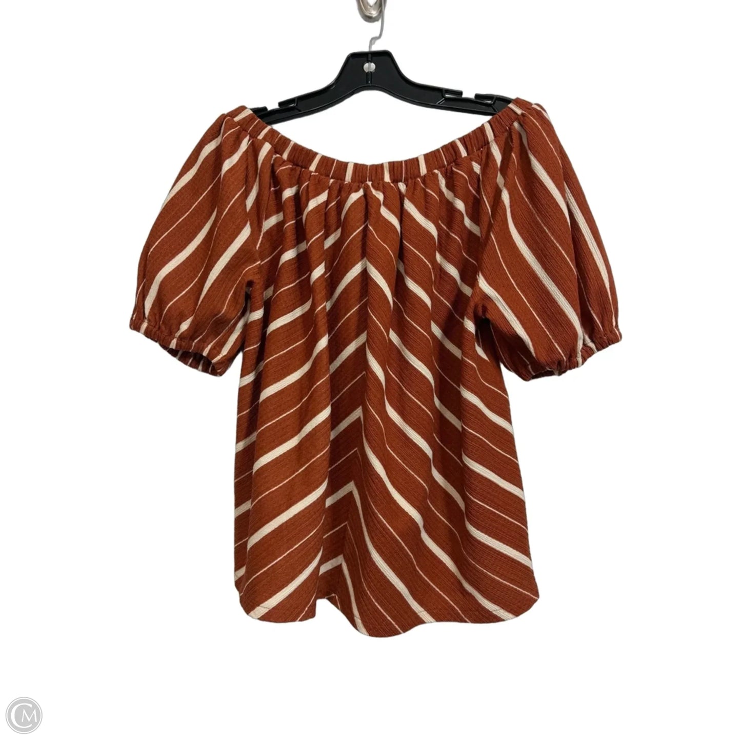 Top Short Sleeve By Anthropologie In Orange, Size: S