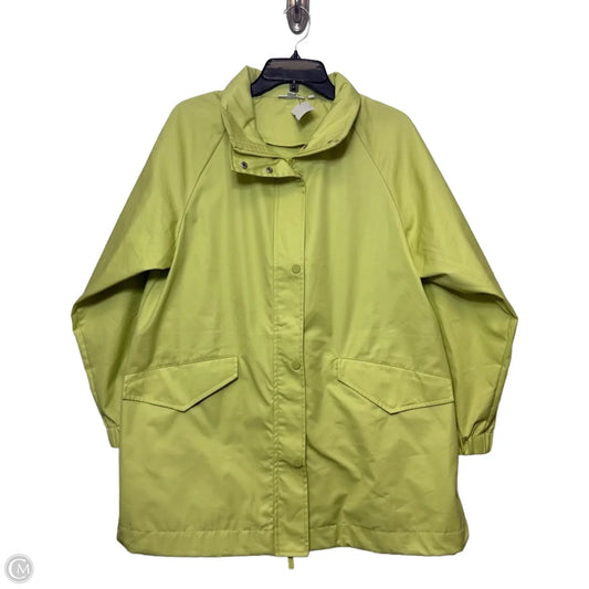 Jacket Shirt By Chicos In Green, Size: 10
