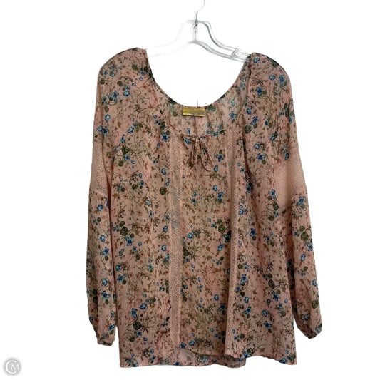 Top Long Sleeve Designer By Princess Vera Wang In Pink, Size: Xl