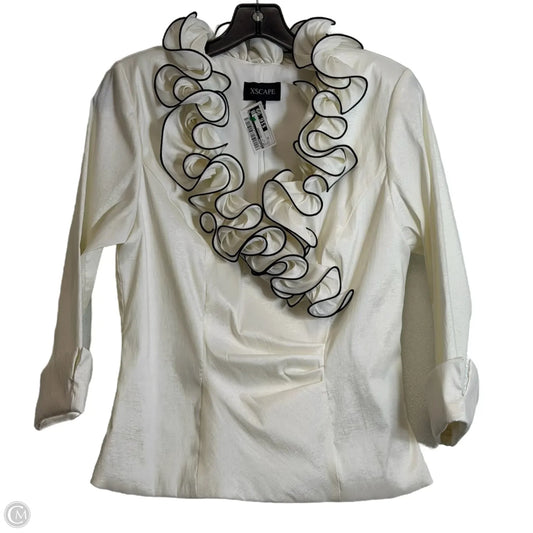 Top Long Sleeve Designer By Xscape In White, Size: 12