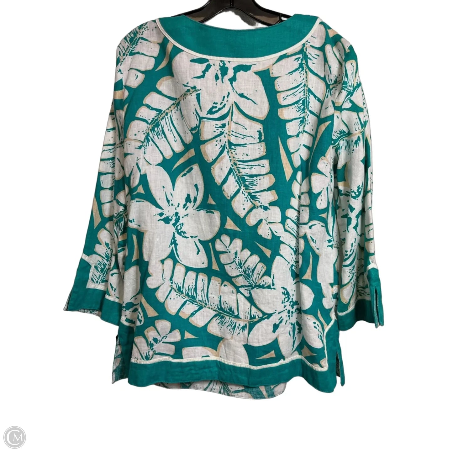 Top Long Sleeve By Jm Collections In Blue, Size: 16