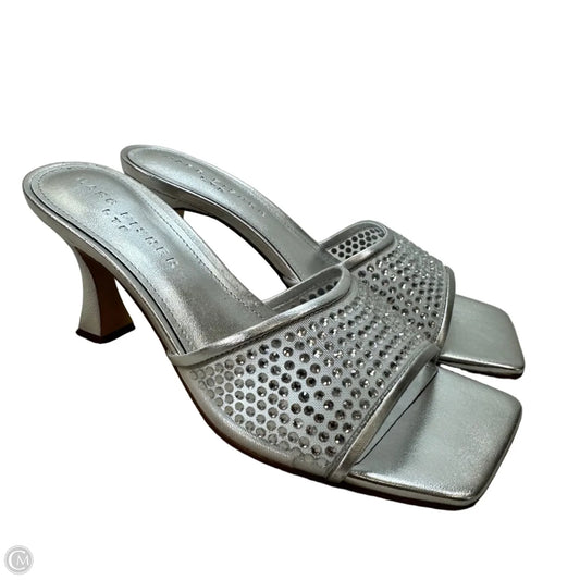 Sandals Heels Block By Marc Fisher In Silver, Size: 7