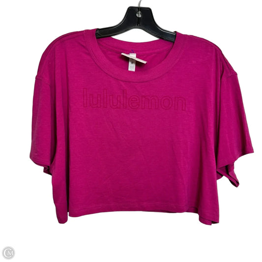 Athletic Top Short Sleeve By Lululemon In Purple, Size: 12