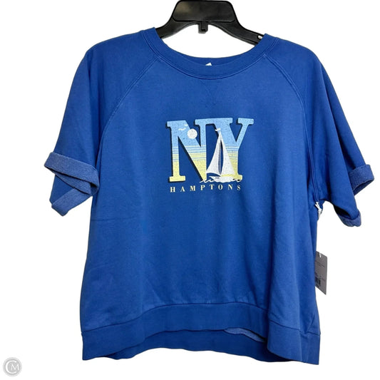 Top Short Sleeve By Lc Lauren Conrad In Blue, Size: L