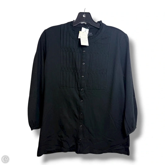 Top Long Sleeve By Charter Club In Black, Size: M