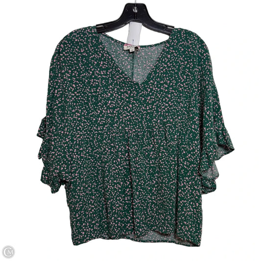 Top Short Sleeve By Andree By Unit In Green, Size: M