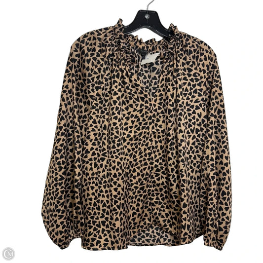 Top Long Sleeve By Ann Taylor In Animal Print, Size: M