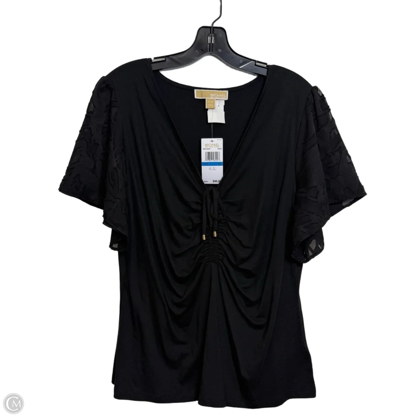 Top Short Sleeve By Michael By Michael Kors In Black, Size: Xl