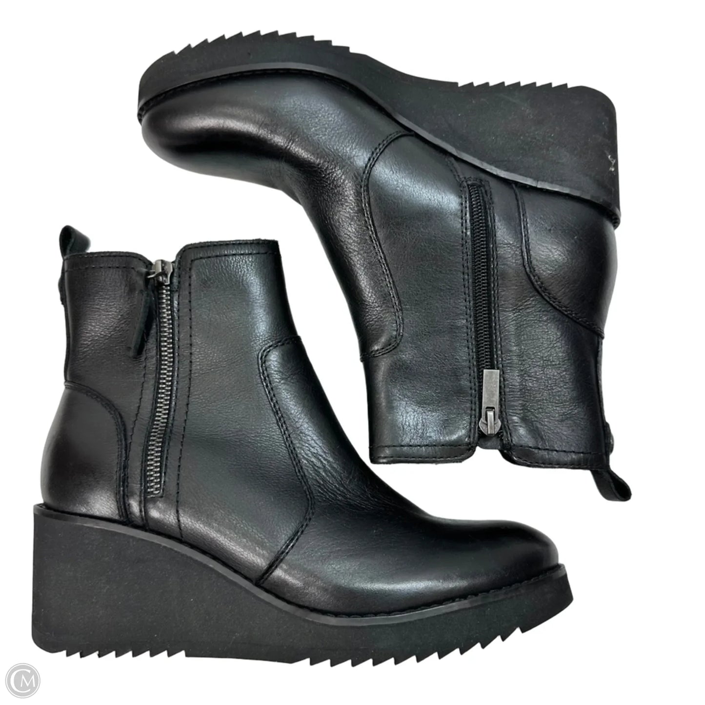 Boots Ankle Flats By Earth In Black, Size: 8