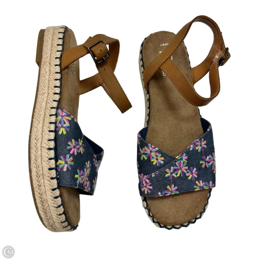 Sandals Flats By Toms In Floral Print, Size: 7