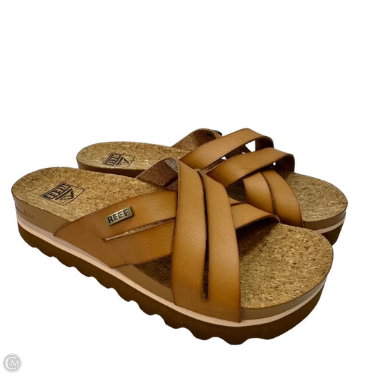Sandals Heels Platform By Reef In Brown, Size: 7