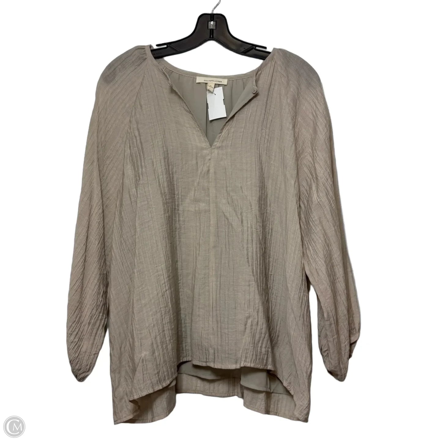 Top Long Sleeve By Grade & Gather In Beige, Size: Xl