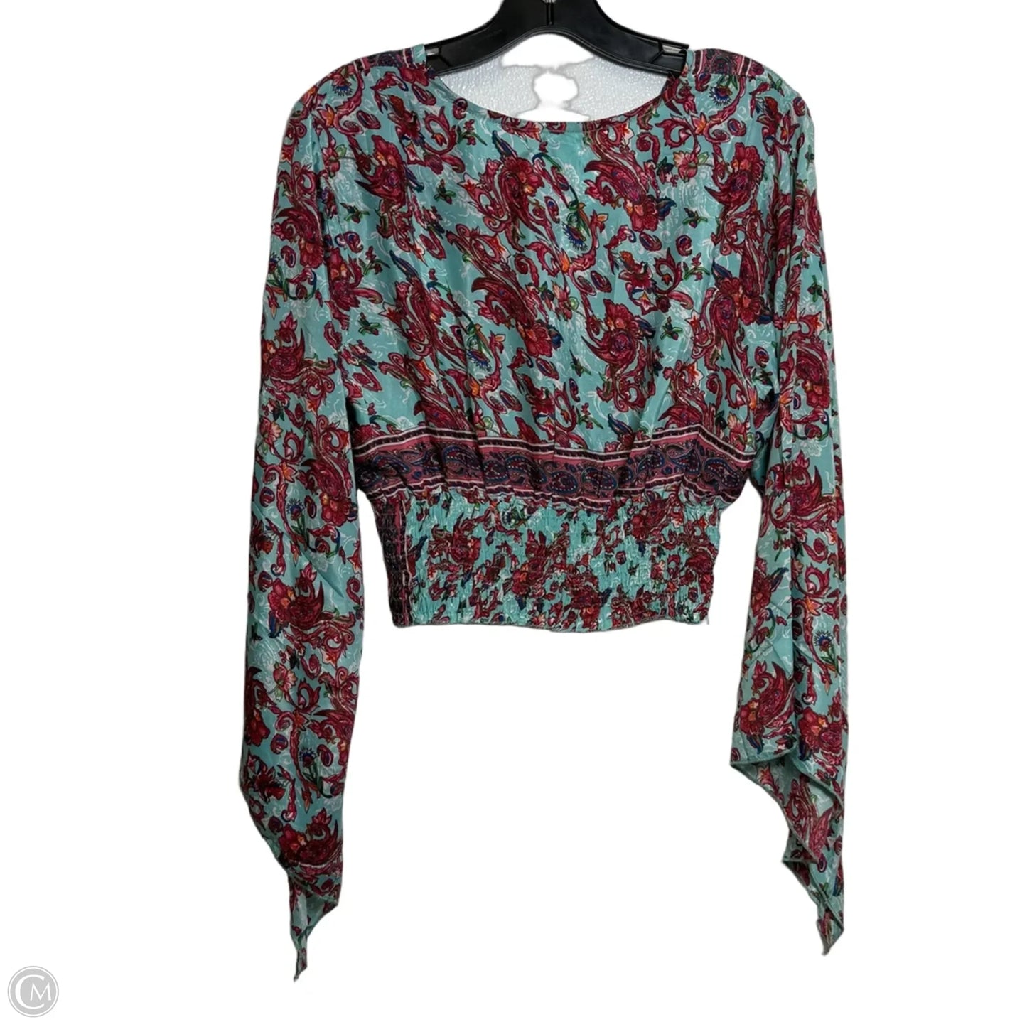 Top Long Sleeve By Earthbound In Paisley Print, Size: L