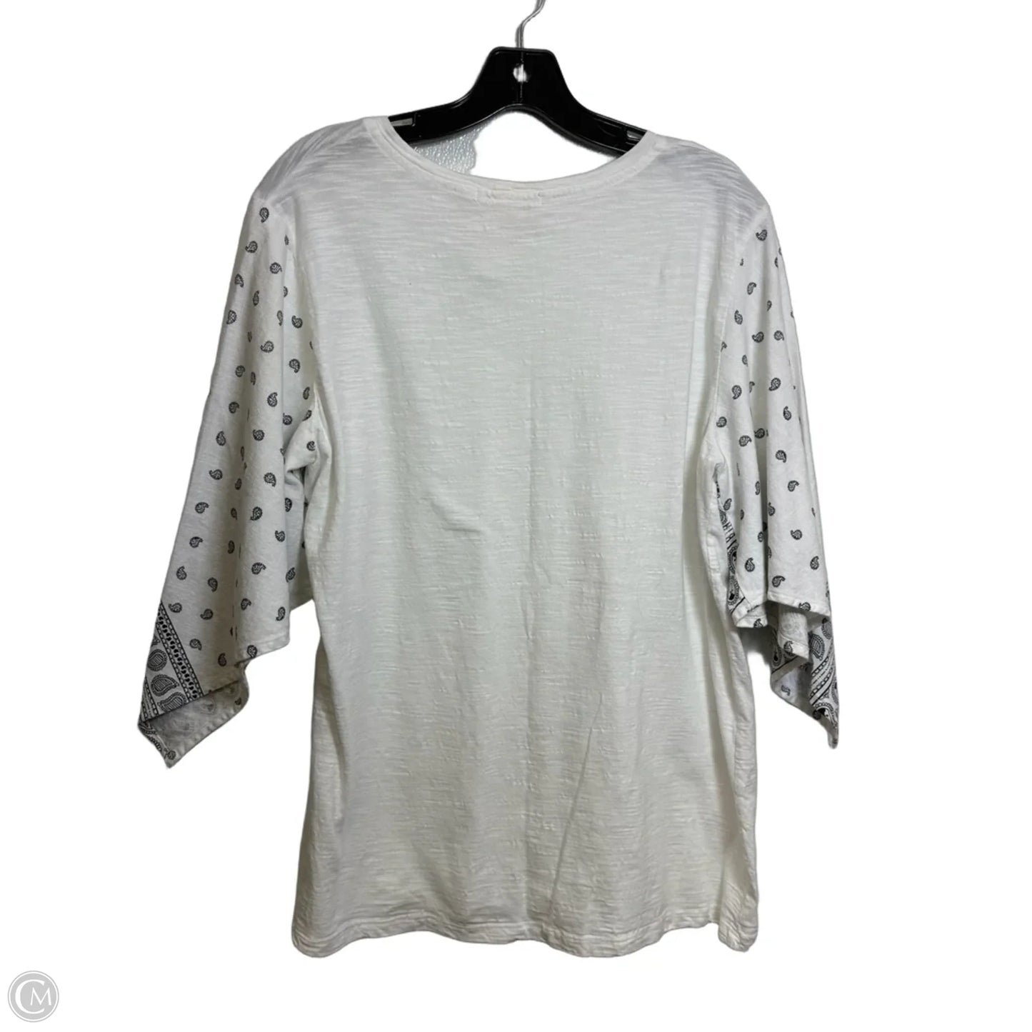Top Long Sleeve By Studio West In White, Size: L