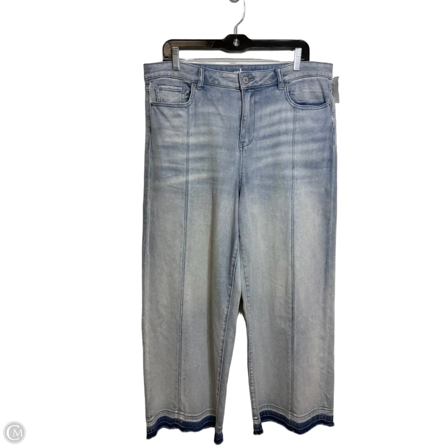 Jeans Wide Leg By Soho Apparel In Blue Denim, Size: 14