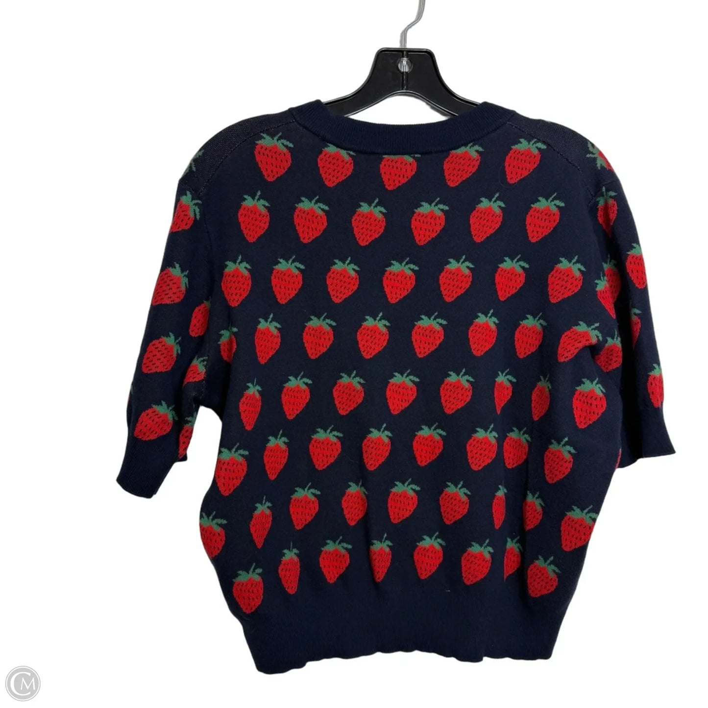 Strawberry Sweater Short Sleeve By Loft In Navy, Size: L