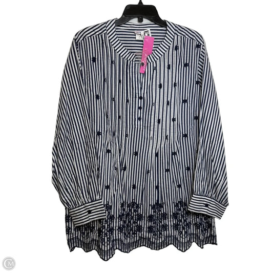 Top Long Sleeve By Clothes Mentor In Striped Pattern, Size: 3x