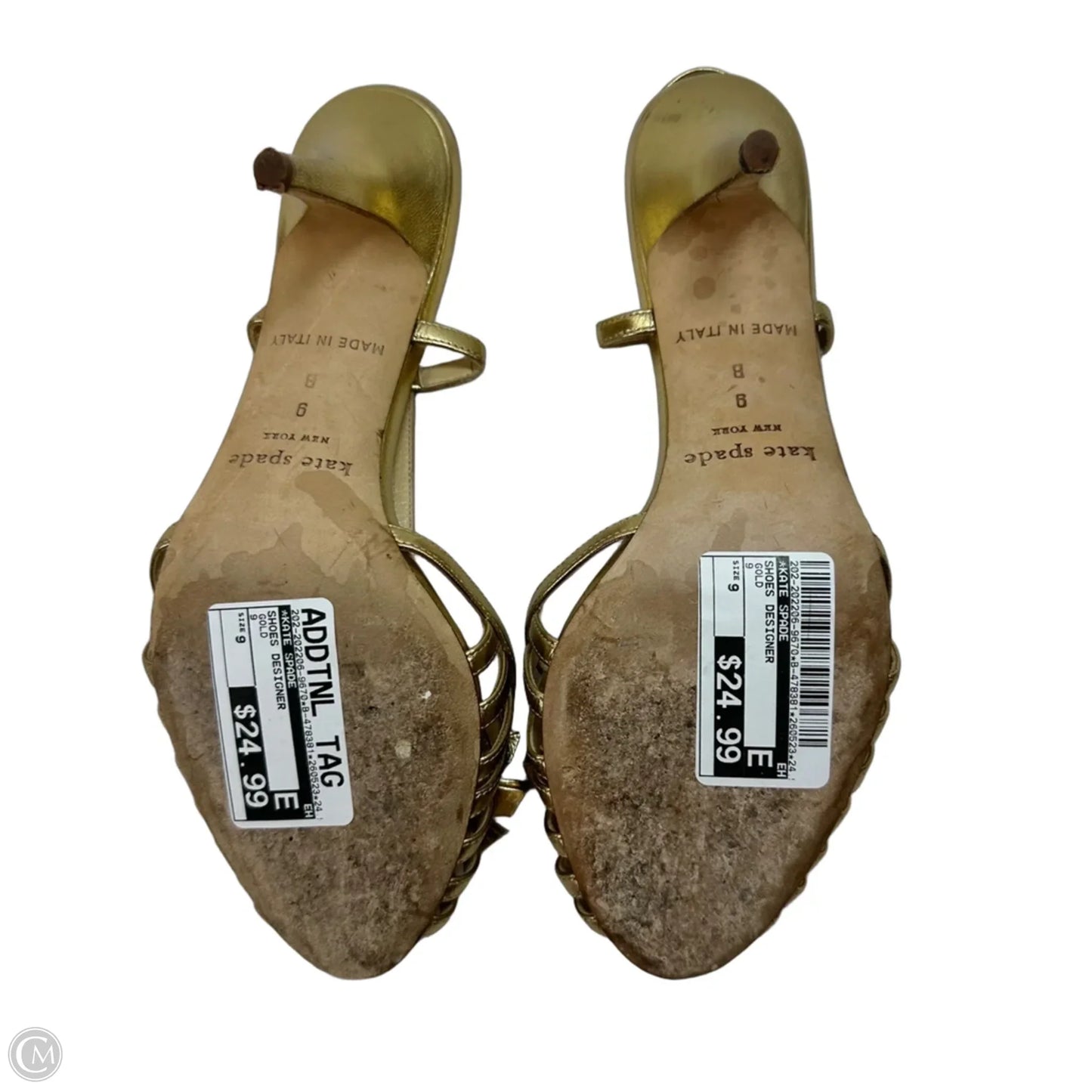 Shoes Designer By Kate Spade In Gold, Size: 9