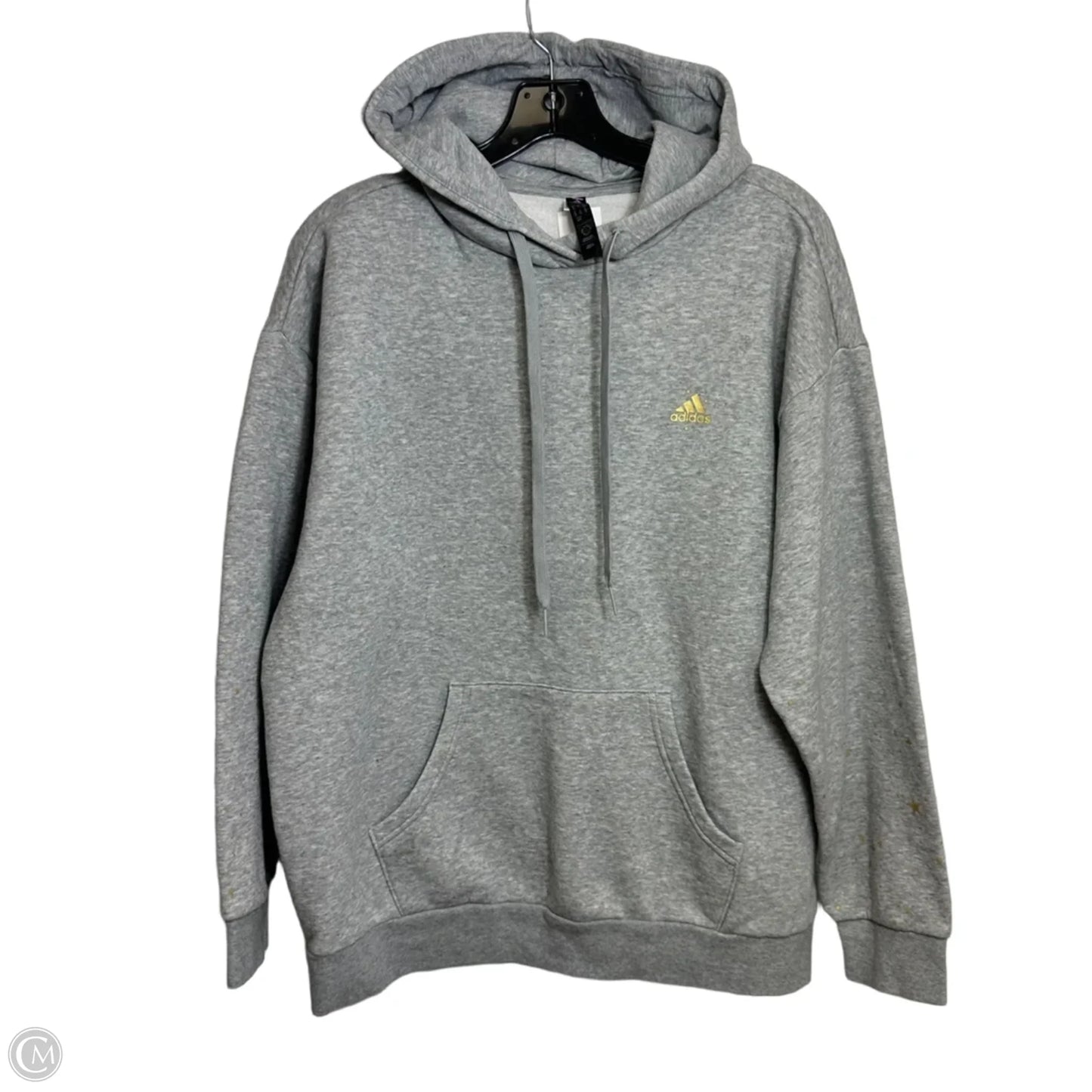 Sweatshirt Hoodie By Adidas In Grey, Size: M