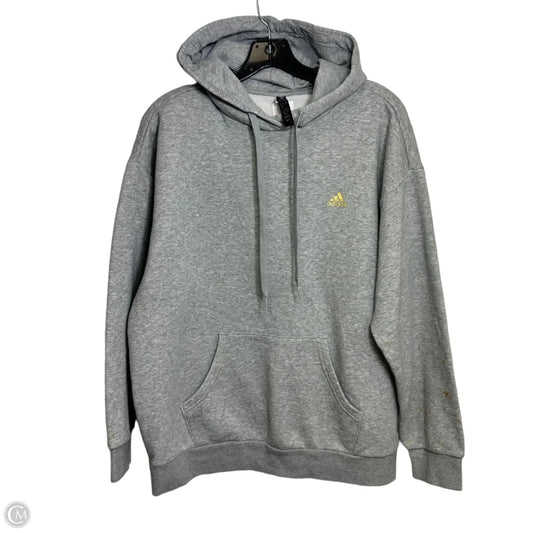 Sweatshirt Hoodie By Adidas In Grey, Size: M
