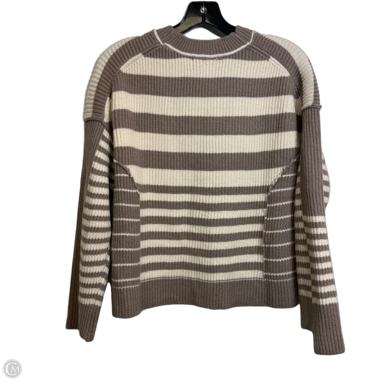 Sweater By Moon River In Brown & Cream, Size: S