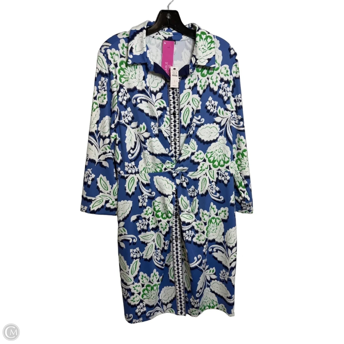 Dress Casual Midi By Talbots In Blue, Size: L