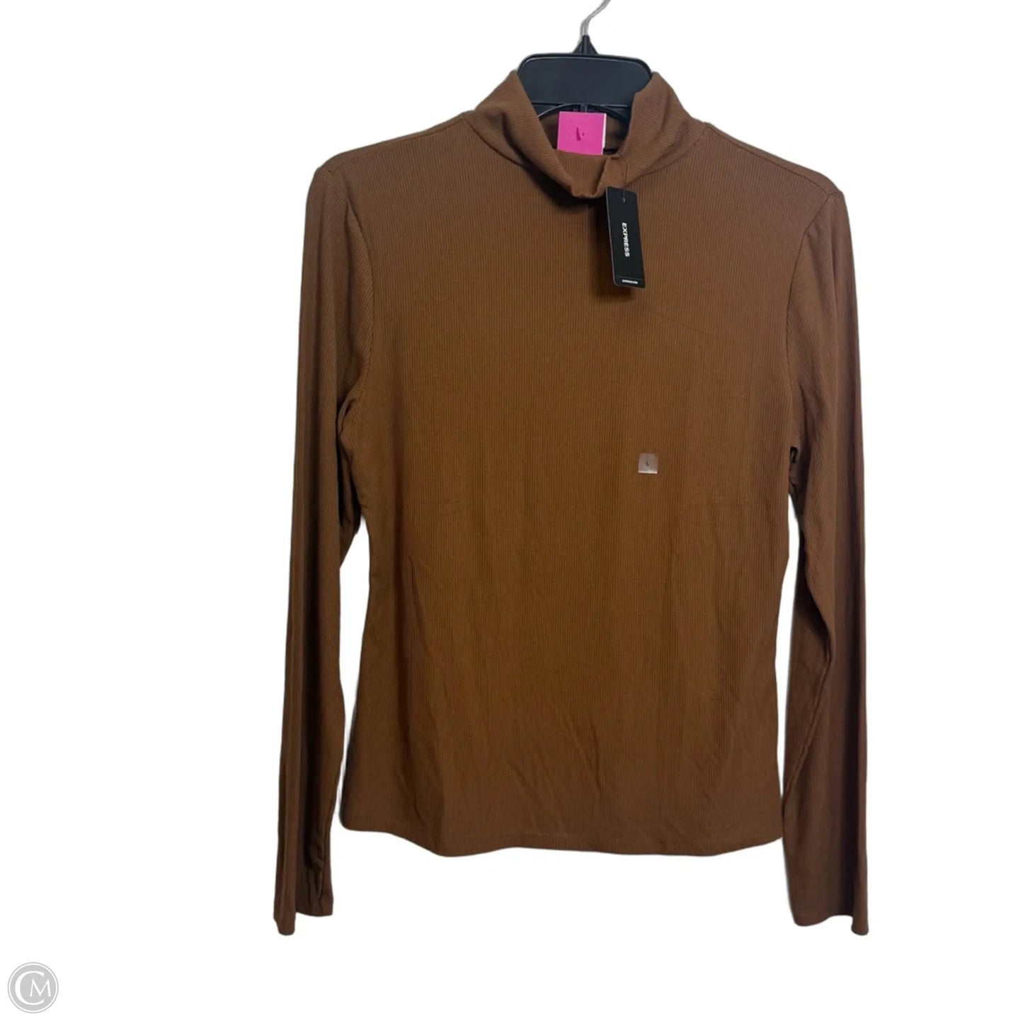 Top Long Sleeve By Express In Brown, Size: L