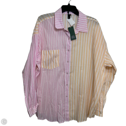 Top Long Sleeve By Wild Fable In Orange & Pink, Size: Xxl