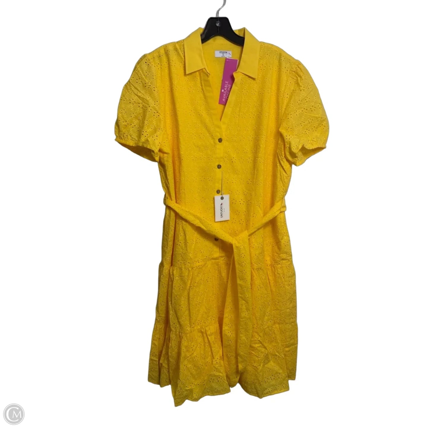 Dress Casual Midi By UNTUCKIT In Yellow, Size: 14
