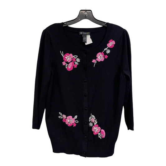 Floral Cardigan By Inc O In Black, Size: Xl