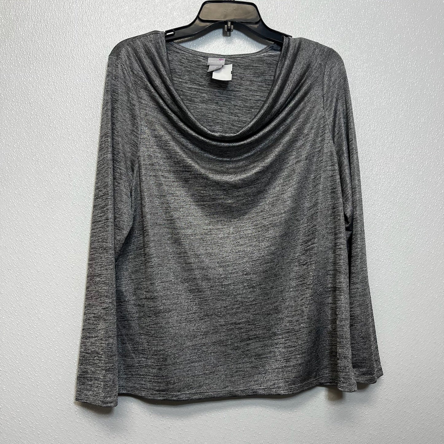 Top Long Sleeve By Chicos O In Silver, Size: M