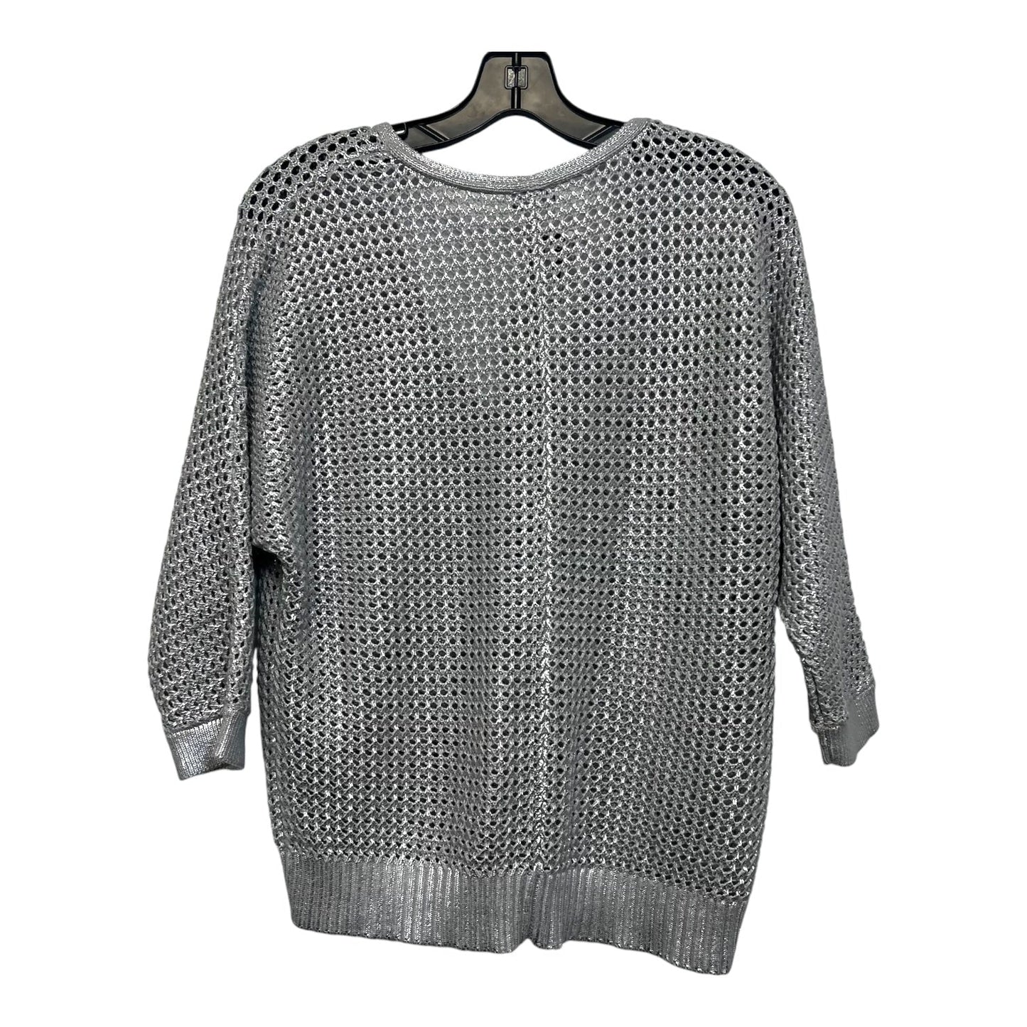 Sweater By Chicos O In Silver, Size: L