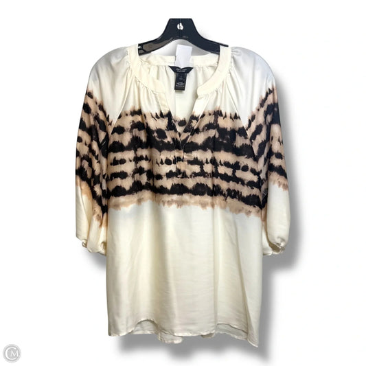 Top Short Sleeve By Simply Vera In Cream, Size: S