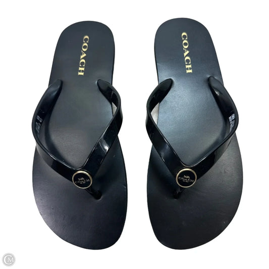 Sandals Designer By Coach In Black, Size: 9/10 large