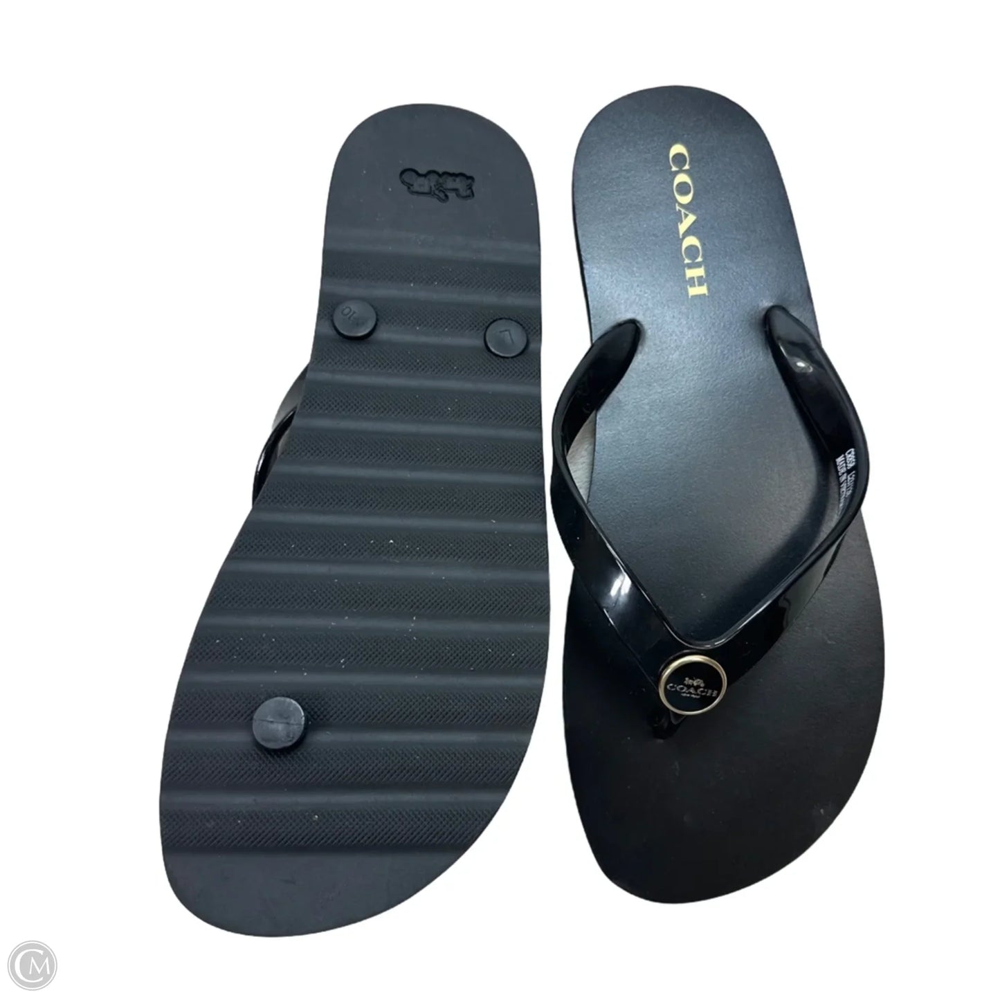 Sandals Designer By Coach In Black, Size: 9/10 large