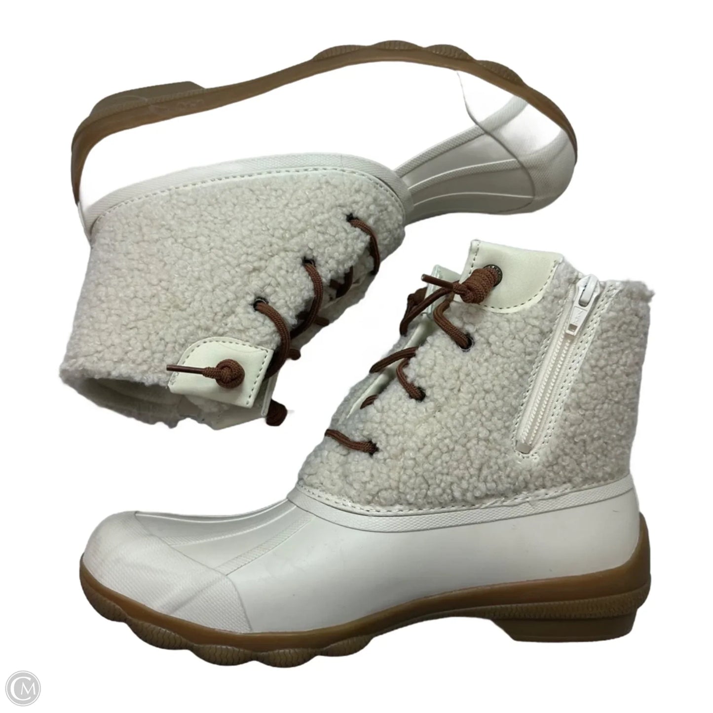 Boots Ankle Flats By Sperry In Cream, Size: 9.5