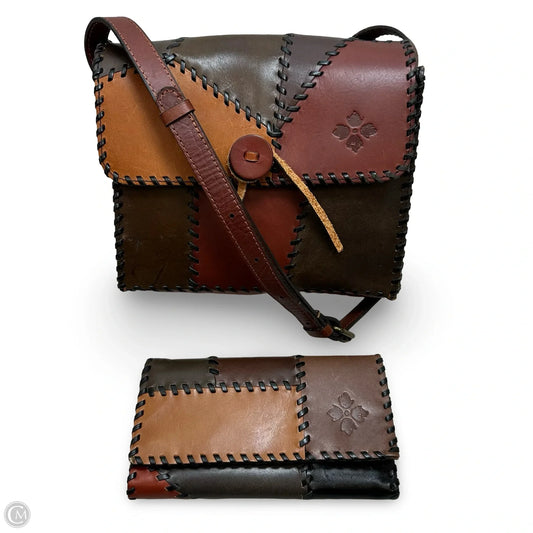 Patchwork Crossbody & wallet set Designer By Patricia Nash, Size: Small