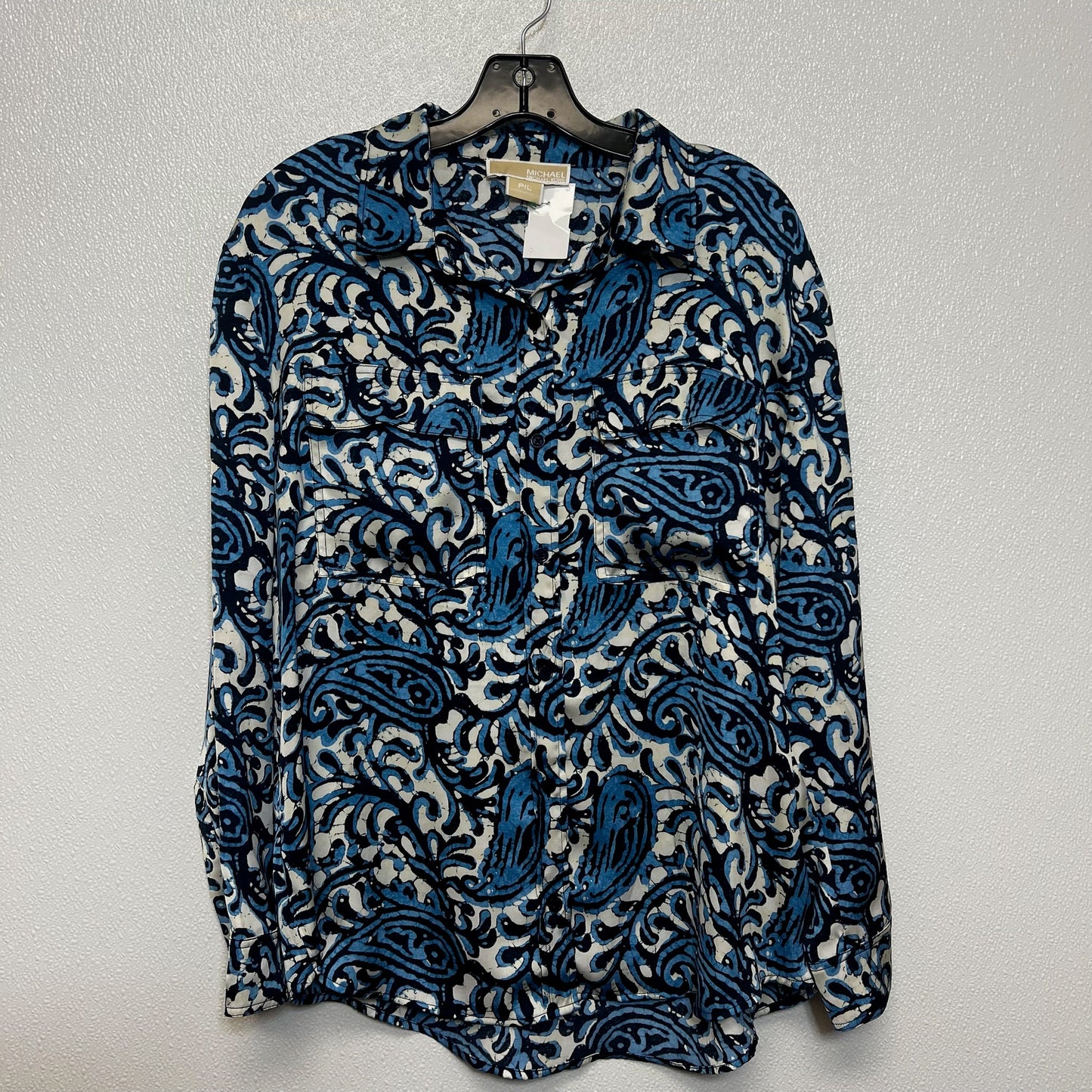 Top Long Sleeve By Michael Kors In Blue, Size: L