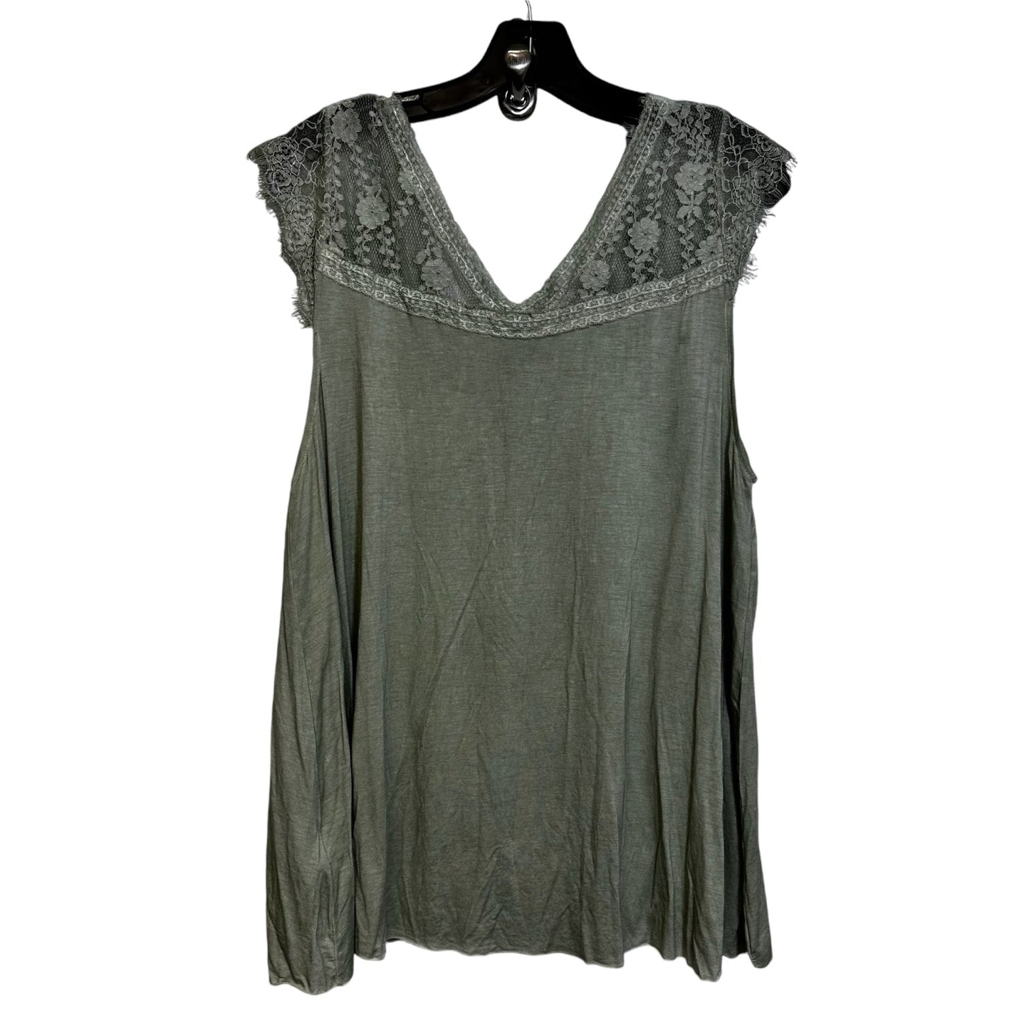 Top Sleeveless By Pol In Green, Size: L