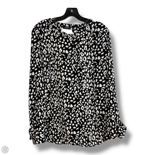 Top Long Sleeve By Apt 9 In Black & White, Size: Xxl