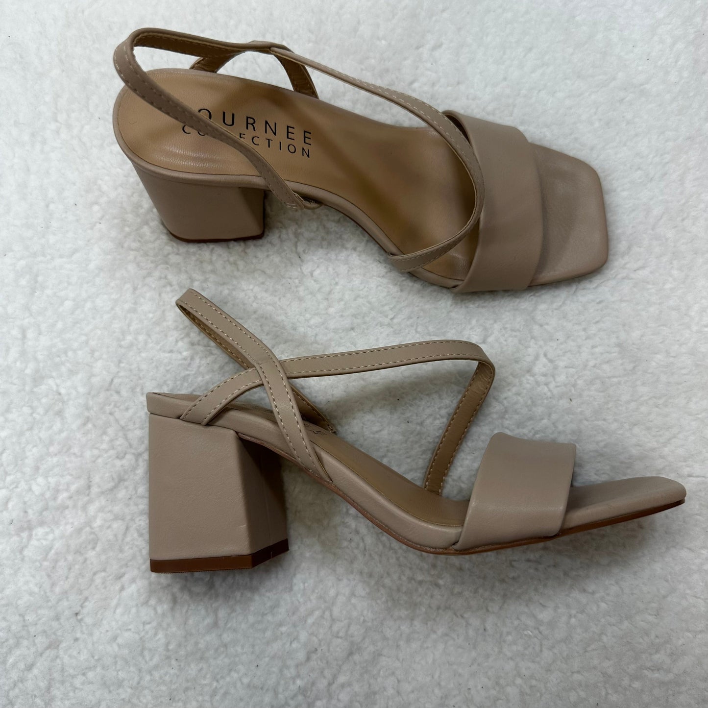 Nude Shoes Heels Block Cme, Size 6