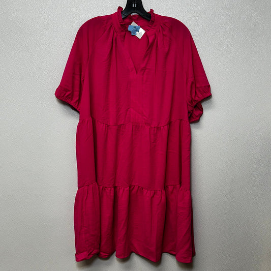 Hot Pink Dress Casual Short Cece, Size 1x
